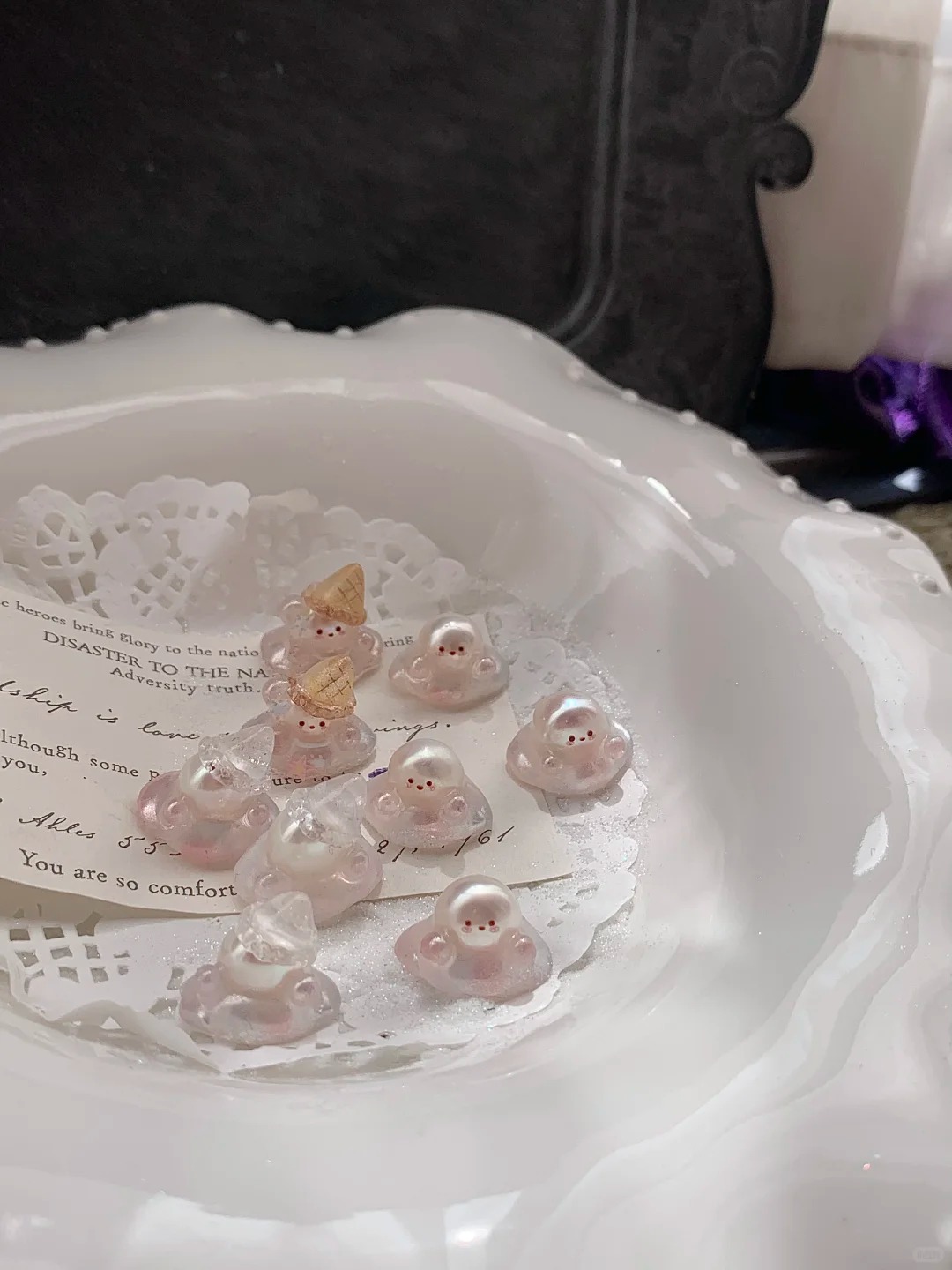 Little Bear Pendant Pearl Necklace Handmade Gift Daily Dating Simple