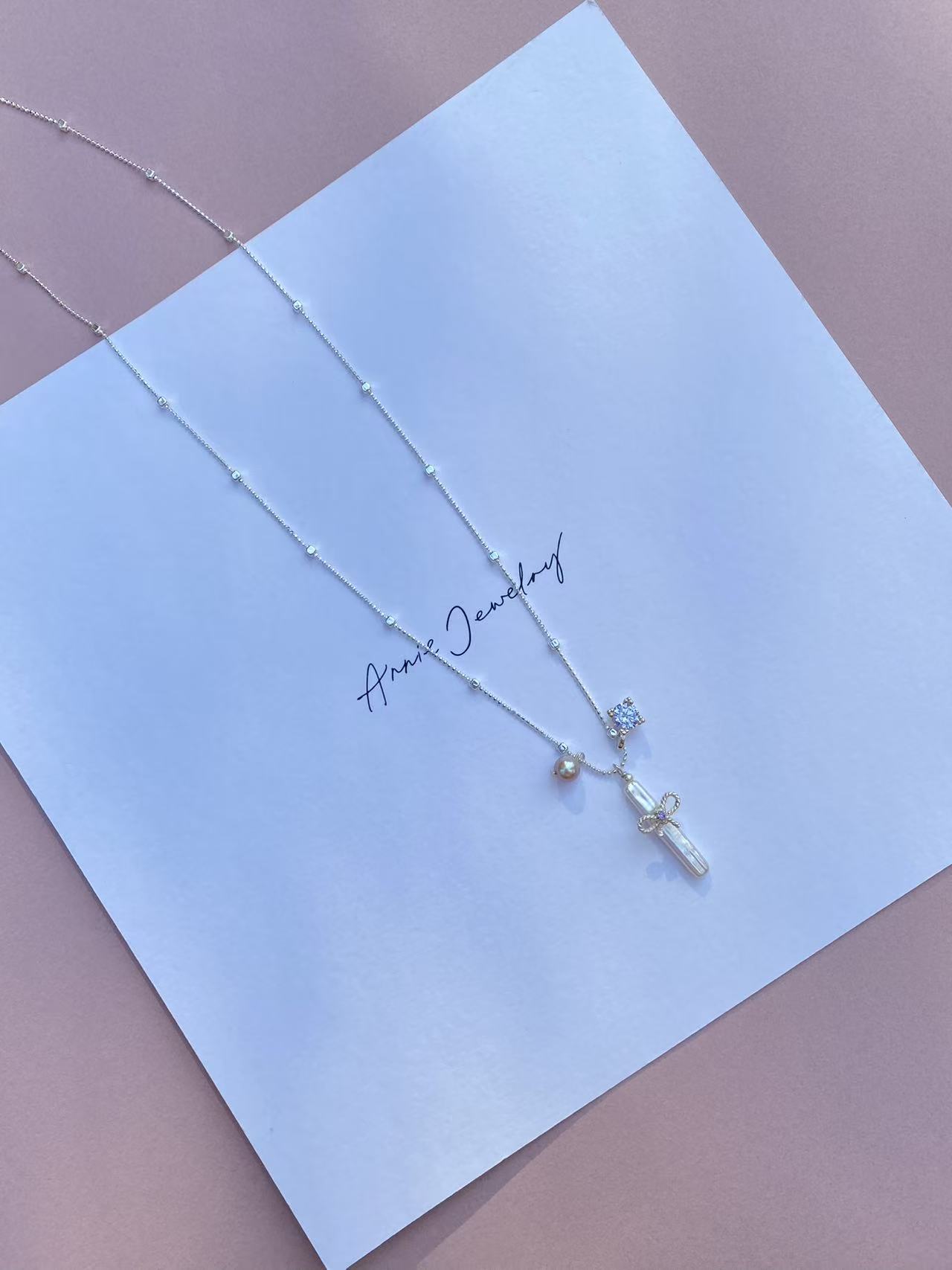 Natural Baroque Pearl Cross Necklace