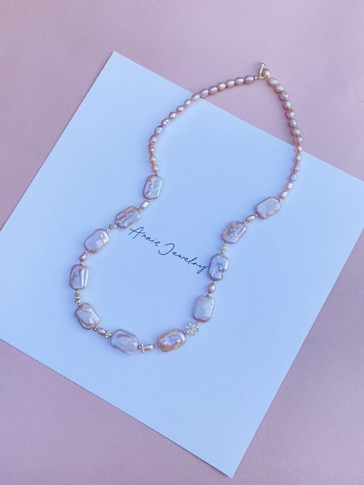 Square Pearl Necklace