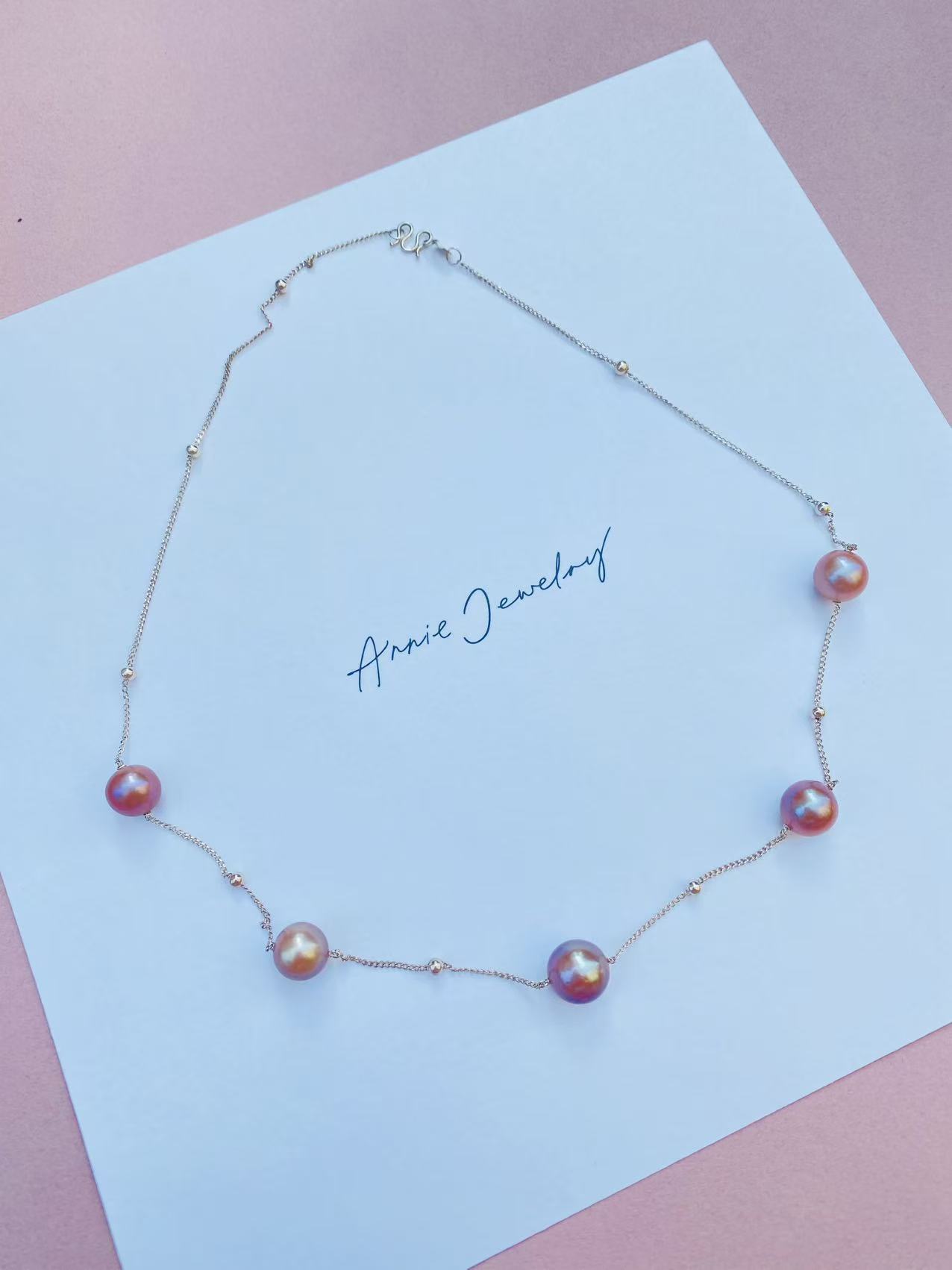 Natural Purple Starry Glow Pearl Necklace | Women’s Fashion Elegant Jewelry