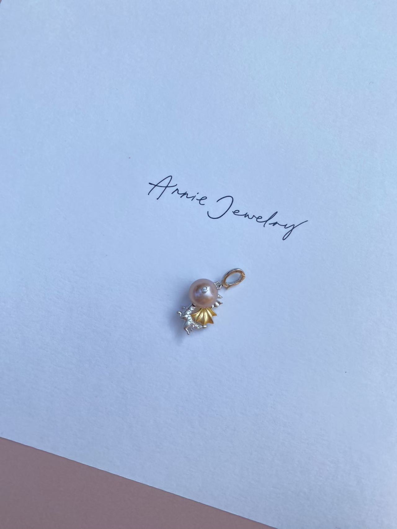 Small dragon pearl pendant