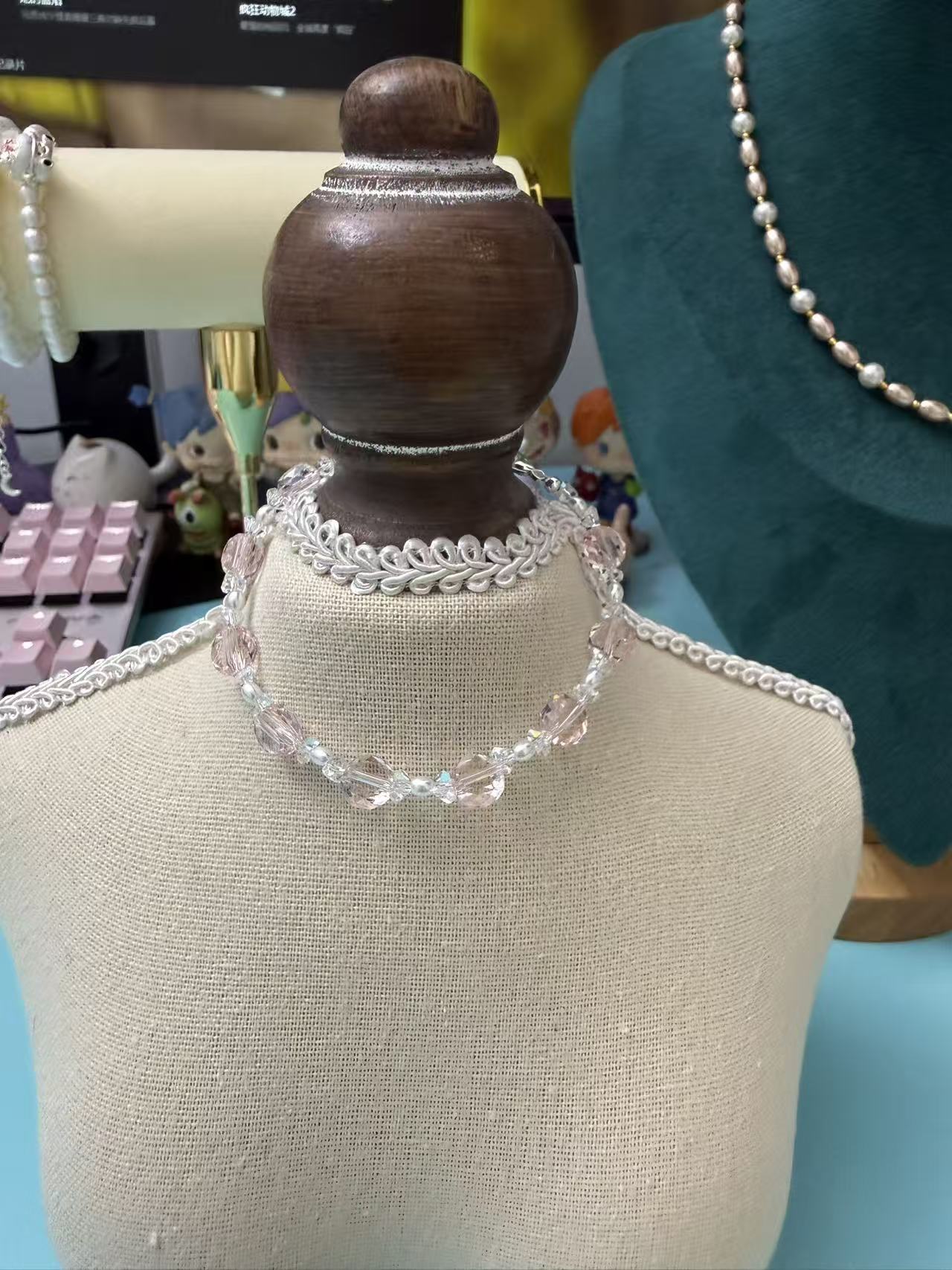 Delicate Pink Crystal Beaded Bracelet, Thoughtful Jewelry Gift for Women B309