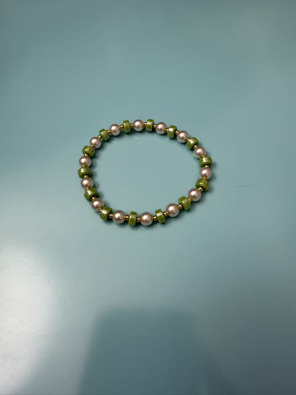 Vintage Filigree Clover Bracelet, 18K Gold Plated Sand Gold, Chinese Enamel Style B288