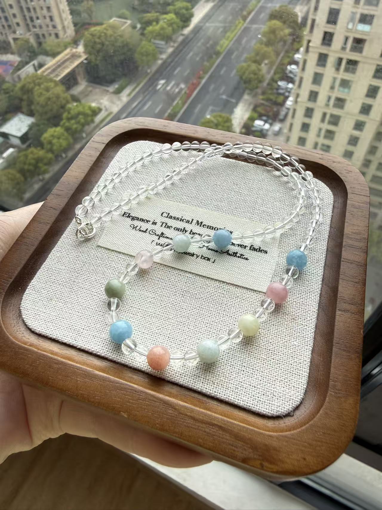 Clear Quartz Multi Gemstone Beaded Choker Necklace N37