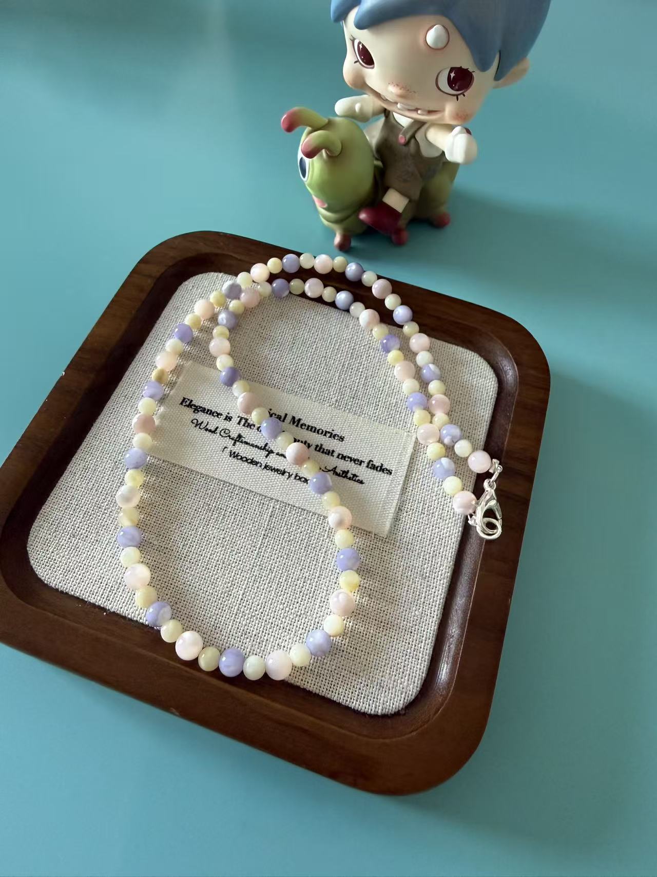 Pastel Macaron Natural Stone Beaded Choker Necklace N10