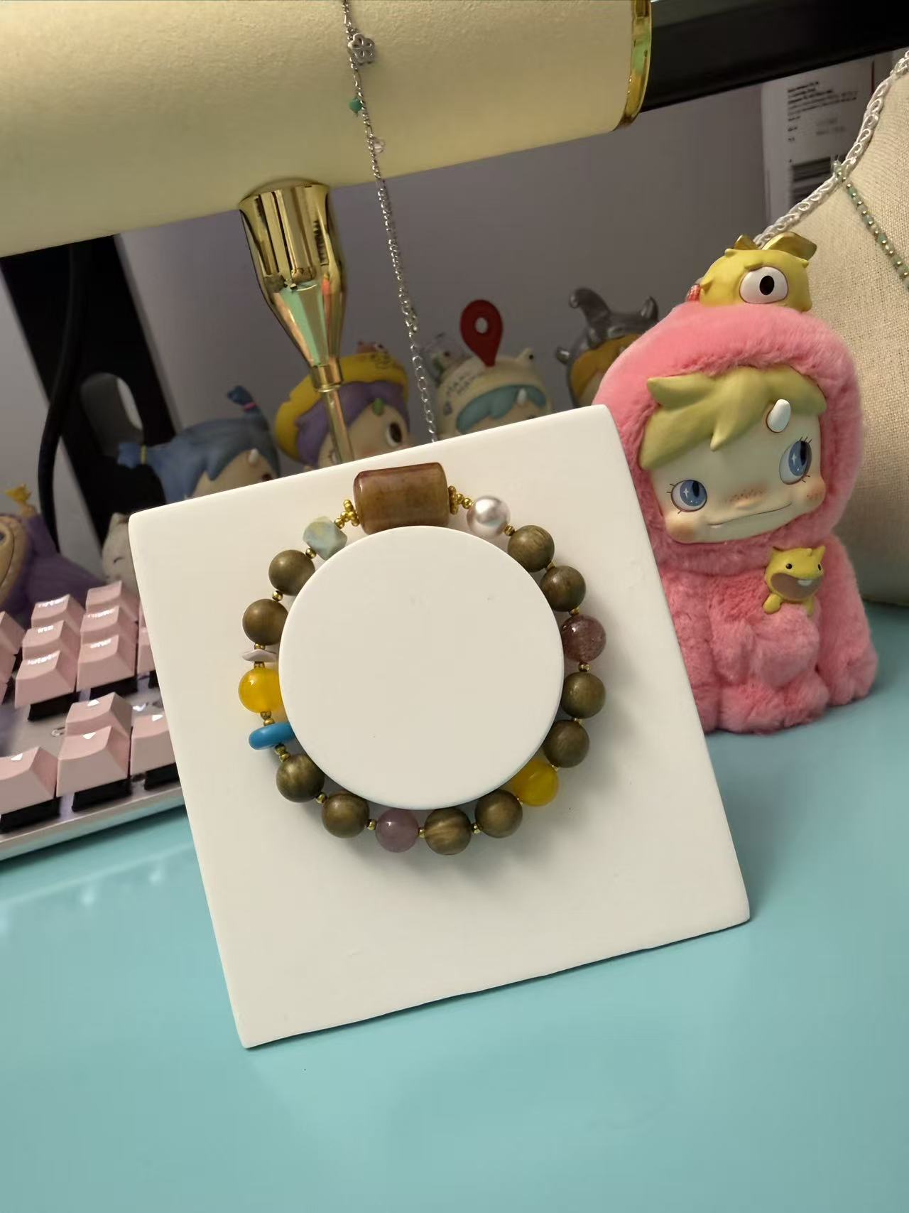 Boho Natural Wood & Multi-Gemstone Beaded Bracelet - New Chinese Style Jewelry B33