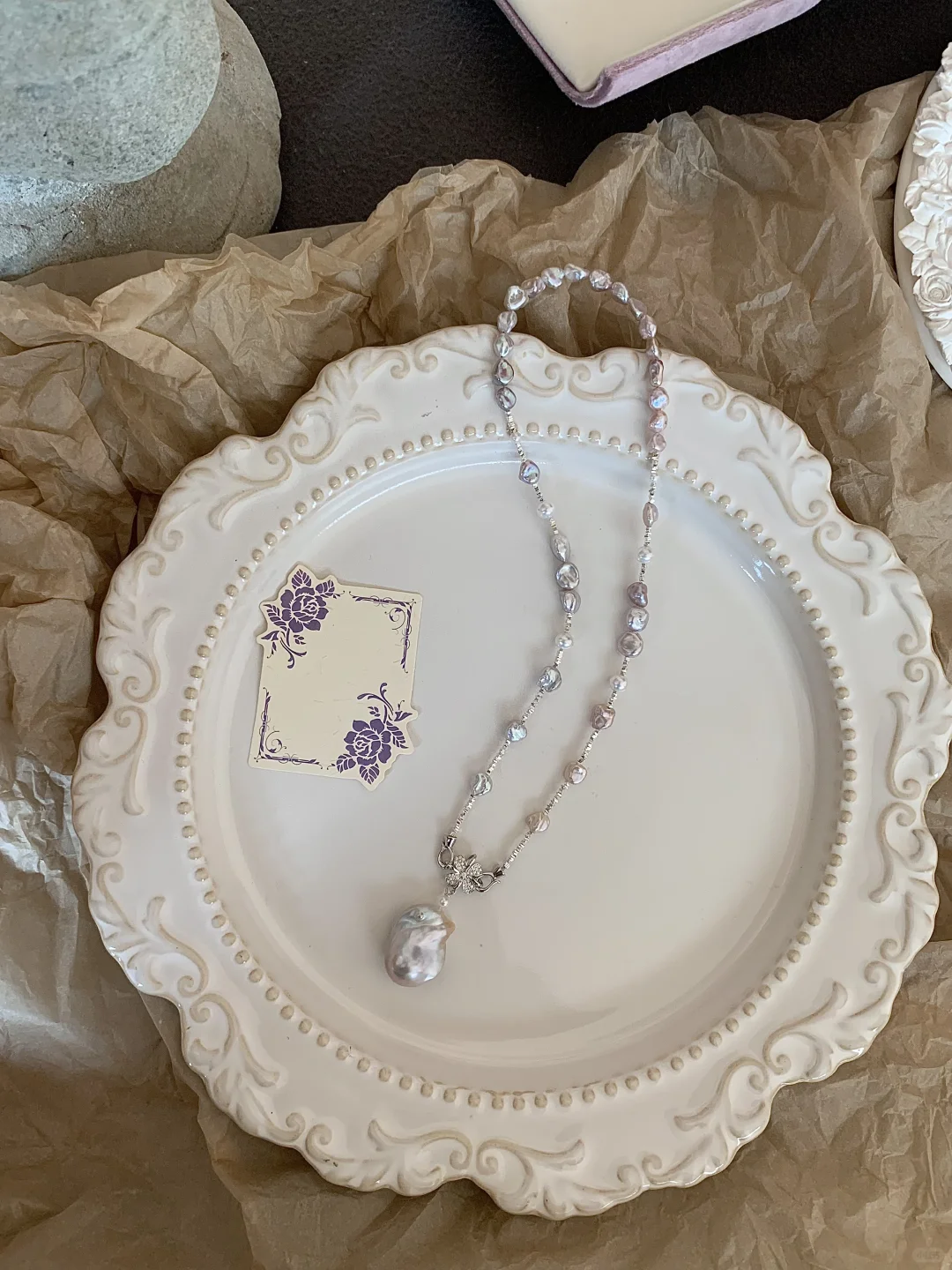 Natural Baroque Pearl Necklace